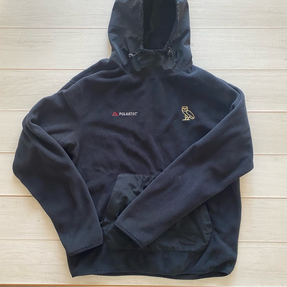 October’s Very Own Drake Polartec Pullover Hoodie Fleece Sz Small Black